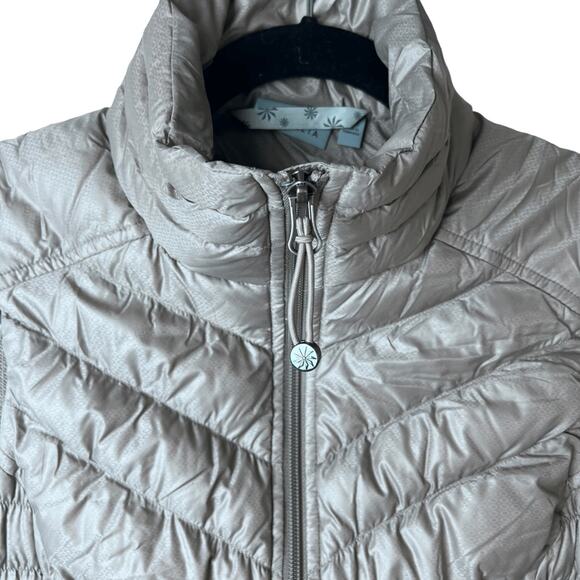 Athleta Downalicious Down Filled Puffer Vest Taupe Sz XXS - Picture 2 of 6
